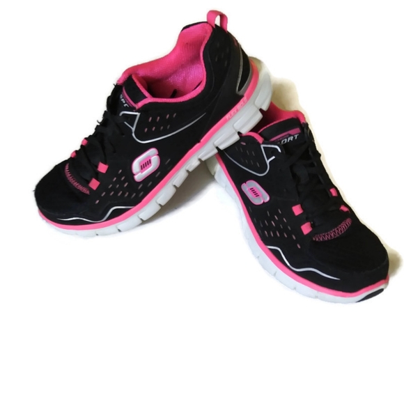 Shoes - Skechers Womens Sneakers Shoes Black Pink Foam 7